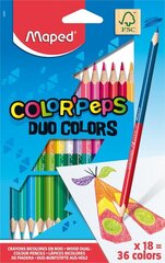 Цветные карандаши MAPED "Color`Peps" DUO 18 штуки FSC цена и информация | Особенности<br>-<br>Материал: дерево, пластик, стекло.<br>- Ручка из массива дерева, высококачественная и стильная.<br>- Зеркало высокой четкости, восстанавливает вашу максимальную четкость.<br>- Это подходит мужчинам и женщинам для повседневного макияжа и для путешествий. | hansapost.ee