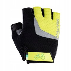 Детские велосипедные перчатки Radvik Runde Jr, 6л, чёрный/серый/жёлтый цвет цена и информация | Велосипедные перчатки | hansapost.ee