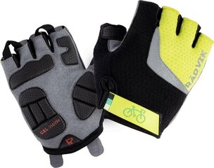 Детские велосипедные перчатки Radvik Runde Jr, 6л, чёрный/серый/жёлтый цвет цена и информация | Велосипедные перчатки | hansapost.ee