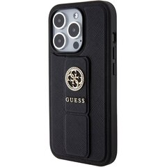 Guess GUHCP15LPGSSADK iPhone 15 Pro 6.1" czarny|black hardcase Grip Stand 4G Saffiano Strass цена и информация | Чехлы для телефонов | hansapost.ee