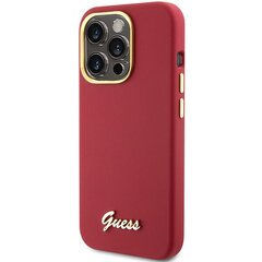 Чехол Guess для iPhone 15 Pro 6,1 GUHCP15LSMBSLM пурпурный HC SILICONE SCRIPT METAL LOGO - FRAME цена и информация | Чехлы для телефонов | hansapost.ee