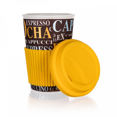 керамическая чашка 400 мл с силиконовой крышкой banquet go coffee цена и информация | Стаканы, фужеры, кувшины | hansapost.ee