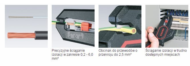 Autom. isolatsioonikoorja kaablitele 0,2-6mm2, Knipex цена и информация | Käsitööriistad | hansapost.ee