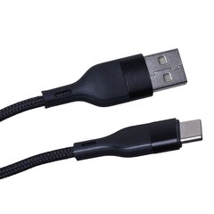 Maxlife MXUC-07 cable USB - USB-C 1,0 m 3A black nylon цена и информация | Кабели и провода | hansapost.ee