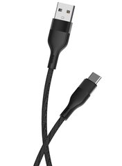 Maxlife MXUC-07 cable USB - USB-C 1,0 m 3A black nylon цена и информация | Кабели и провода | hansapost.ee