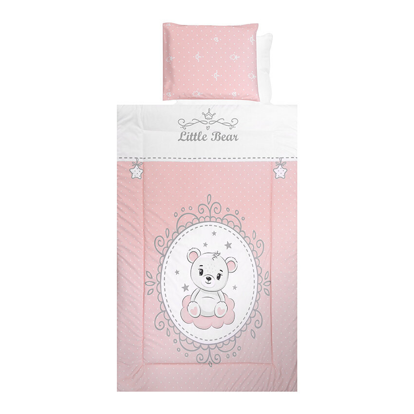 Lorelli laste voodipesukomplekt Little Bear Pink, 100x150, 5-osaline hind ja info | Laste voodipesu | hansapost.ee