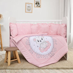 Lorelli laste voodipesukomplekt Lily Bear Pink, 60x120 cm, 7-osaline hind ja info | Laste voodipesu | hansapost.ee