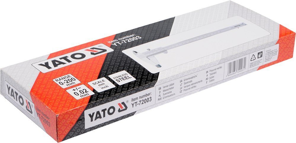 Nihik Yato 200mm (YT-72003) цена и информация | Käsitööriistad | hansapost.ee