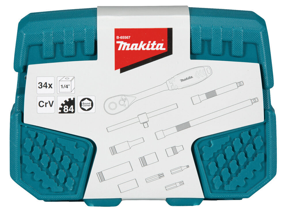 Padrunite ja otsikute komplekt 1/4" Makita B-65567, 34 tk hind ja info | Käsitööriistad | hansapost.ee