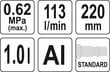 Vahupihusti pneumaatiline, 1L / 220 mm Yato (YT-23640) hind ja info | Käsitööriistad | hansapost.ee