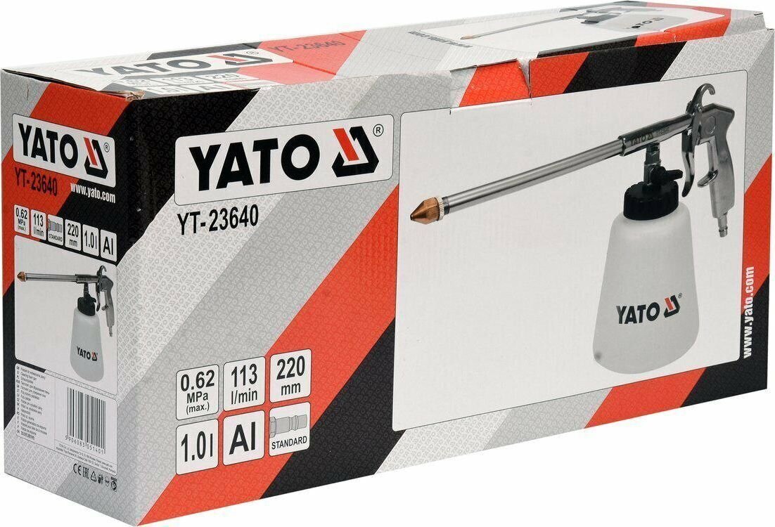 Vahupihusti pneumaatiline, 1L / 220 mm Yato (YT-23640) цена и информация | Käsitööriistad | hansapost.ee