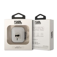 Беспроводные наушники Karl Lagerfeld 3D Logo NFT Karl Head TPU Case for Airpods 1|2 White цена и информация | Наушники | hansapost.ee