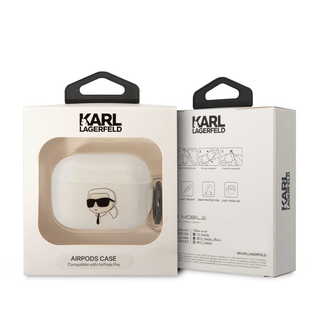 Karl Lagerfeld 3D Logo NFT Karl Head TPU - Airpods Pro , valge цена и информация | Kõrvaklapid | hansapost.ee