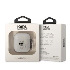 Беспроводные наушники Karl Lagerfeld 3D Logo NFT Karl Head TPU Case for Airpods 1|2 White цена и информация | Аксессуары для наушников | hansapost.ee