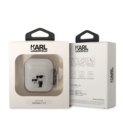 Беспроводные наушники Karl Lagerfeld 3D Logo NFT Karl Head TPU Case for Airpods 1|2 White цена и информация | Наушники | hansapost.ee