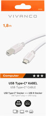 Vivanco кабель USB-C - USB-B 1.8 м, белый (45355) цена и информация | Кабели и провода | hansapost.ee