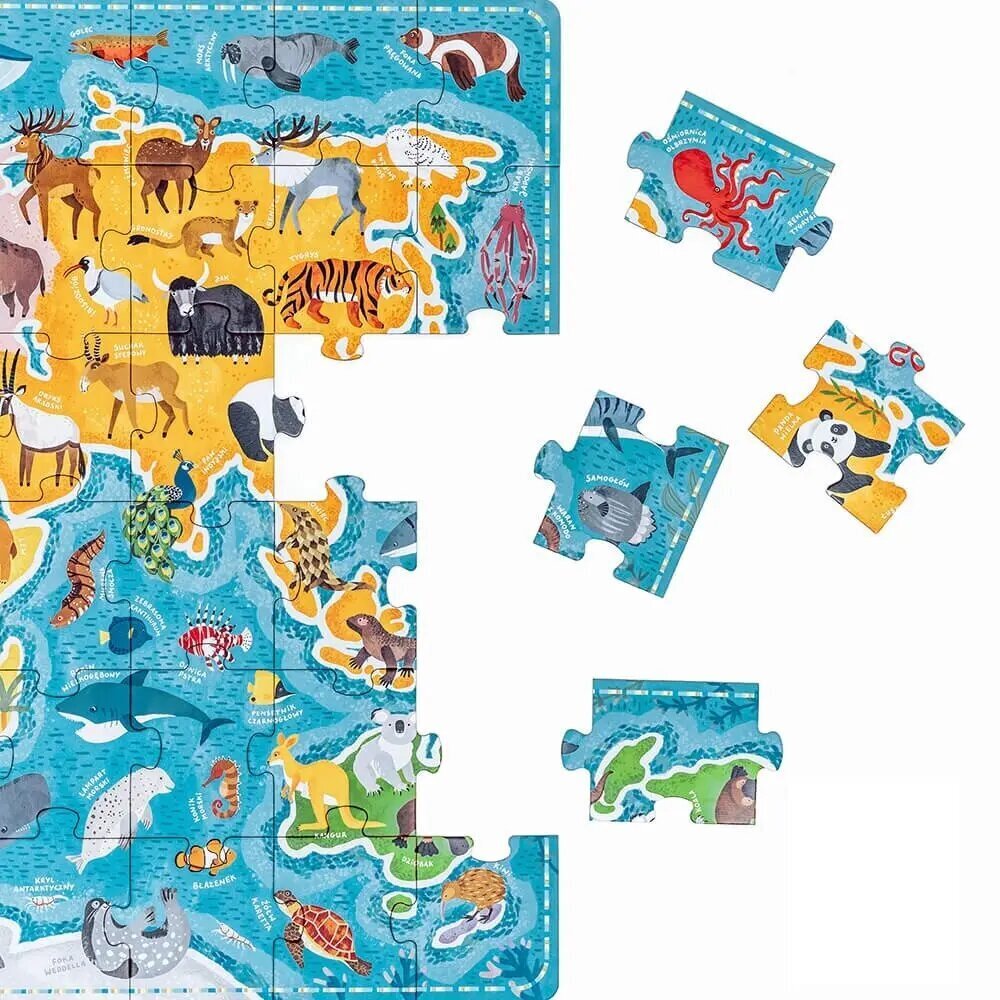 Pusle Puzzlove - World Map Animals, 60 tk. цена и информация | Pusled lastele ja täiskasvanutele | hansapost.ee