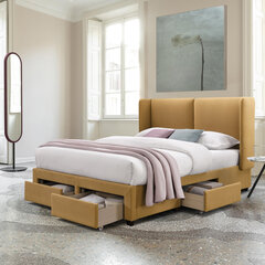 Кровать SUGI с матрасом HARMONY DUO 160x200 см, желтая цена и информация | Voodi Мебель и домашний интерьер | hansapost.ee