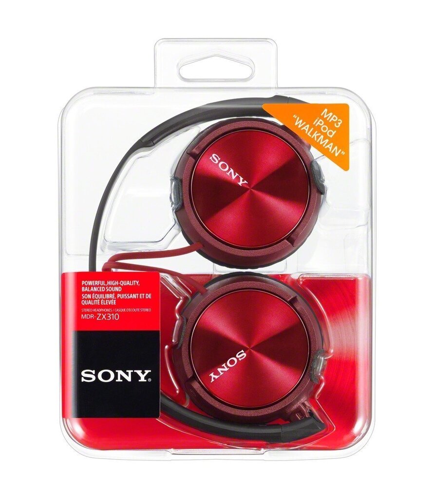 Sony MDRZX310 Red цена и информация | Kõrvaklapid | hansapost.ee