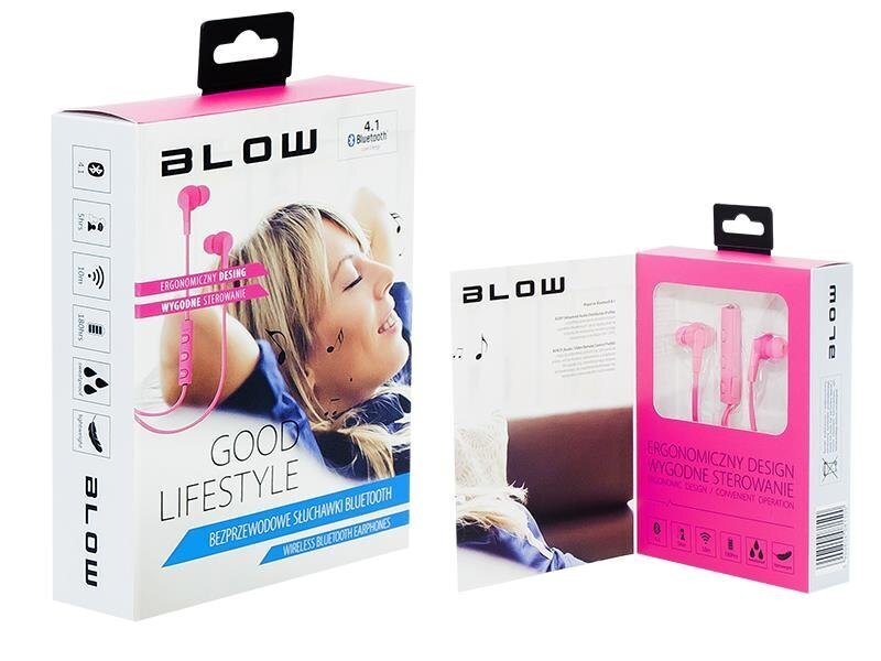 Blow 32-775 Bluetooth 4.1 Pink цена и информация | Kõrvaklapid | hansapost.ee