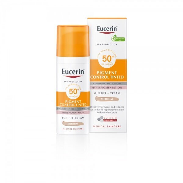 Päikese geelkreem Eucerin Sun Pigment Control SPF 50+, 50 ml цена и информация | Päikesekaitse ja päevitusjärgsed kreemid | hansapost.ee