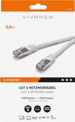 Vivanco сетевой кабель CAT 6 5 м (45371) цена и информация | Кабели и провода | hansapost.ee