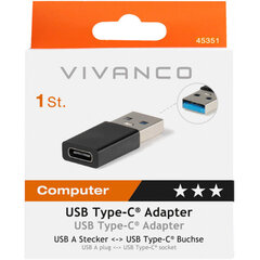 Vivanco adapter USB-A 3.1 – USB-C (45351) hind ja info | Juhtmed ja kaablid | hansapost.ee