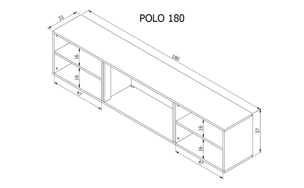 TV-laud Cama Meble RTV Polo, must hind ja info | Televiisori alused | hansapost.ee