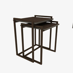 Товар с повреждением. Набор из 2-х журнальных столиков Kalune Design Linea, темно-серый/коричневый цена и информация | Kalune Design Аутлет | hansapost.ee