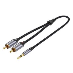 Разъем 2xRCA (Cinch) на кабель Vention BCNBD, 0.5 м, 3.5 мм (серый) цена и информация | Кабели для телефонов | hansapost.ee