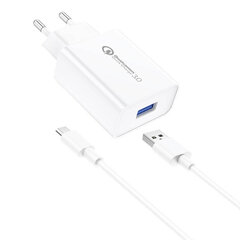 Foneng Сетевое зарядное устройство Foneng EU13 + кабель USB-USB-C, 3A (белый) цена и информация | Зарядные устройства для телефонов | hansapost.ee