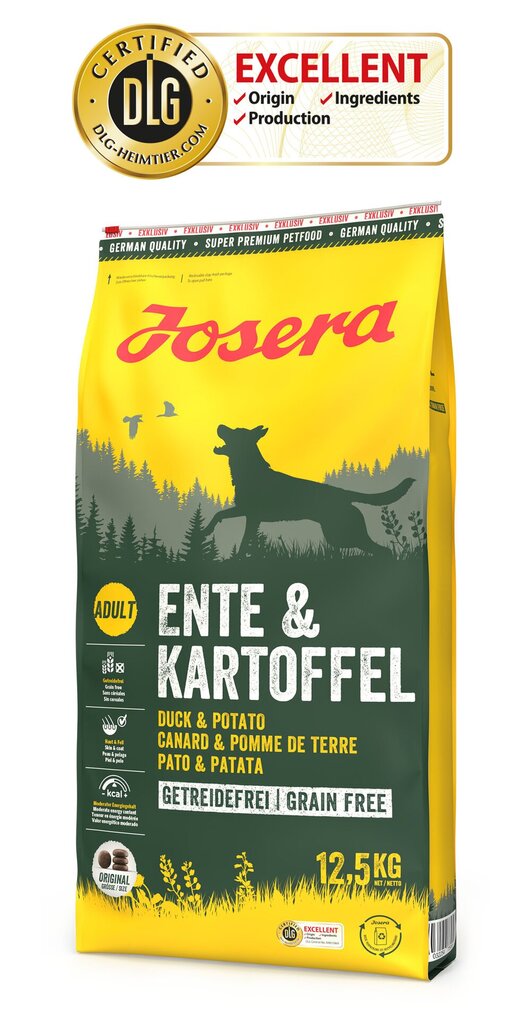 Josera teravilja suhtes allergilistele koertele Duck&Potato, 12,5 kg цена и информация | Koerte kuivtoit ja krõbinad | hansapost.ee