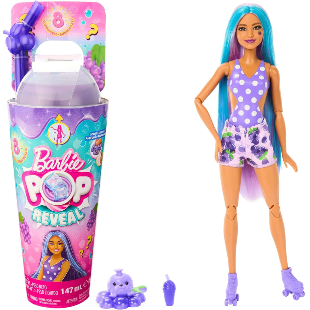 Puuviljasarja nukukomplekt koos 8 üllatusviinamarjaga Barbie Pop Reveal hind ja info | Mänguasjad tüdrukutele | hansapost.ee