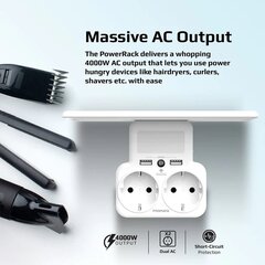 PROMATE PowerRack Настенное зарядное устройство LED / 2x USB 12W / 2x EU PLUG цена и информация | Рулонные удлинители | hansapost.ee