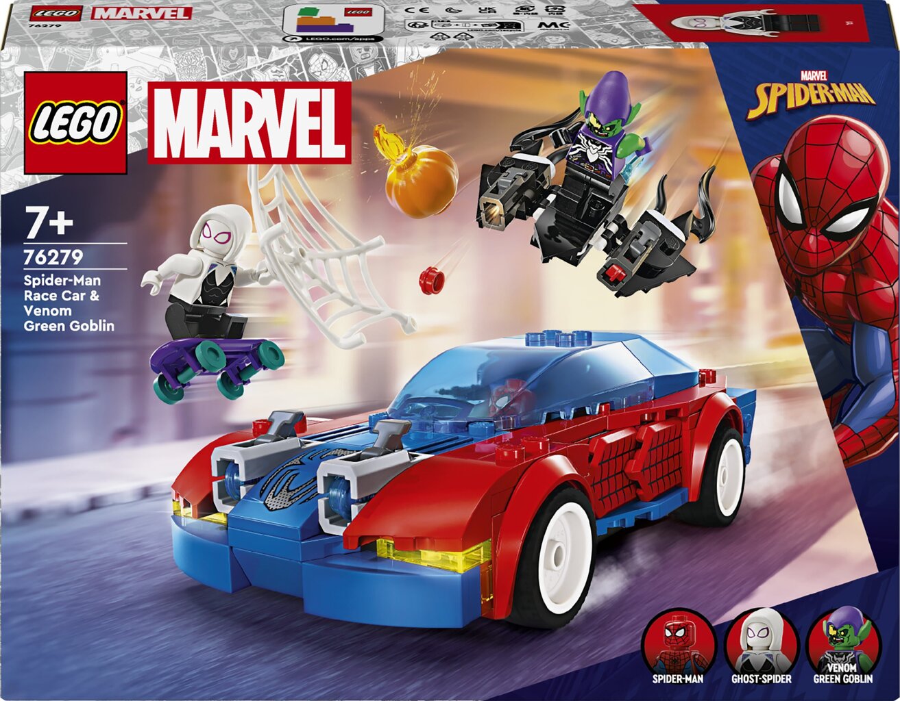 76279 LEGO® Marvel: Гоночная машина Человека-паука и Зеленый гоблин Веном  цена | hansapost.ee