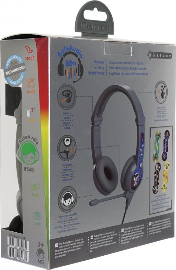 BuddyPhones BP-GALAXY Grey hind ja info | Kõrvaklapid | hansapost.ee