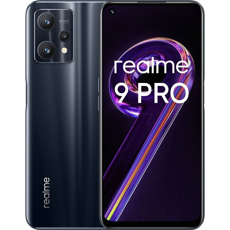 Kahjustatud pakendiga toode. Realme 9 Pro Plus 5G, 8/256GB, Dual SIM, Black hind ja info | Mobiiltelefonid, foto- ja videotooted defektiga pakendis | hansapost.ee