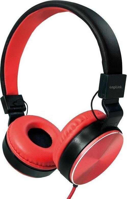 Juhtmega kõrvapealsed kõrvaklapid LOGILINK HS0049RD - punane цена и информация | Kõrvaklapid | hansapost.ee