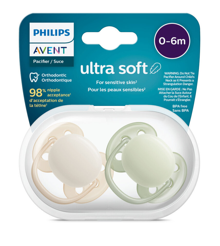 Lutt Philips Avent Ultra Soft SCF091/05, 0-6 kuud, 2 tk. hind ja info |  Lutid | hansapost.ee