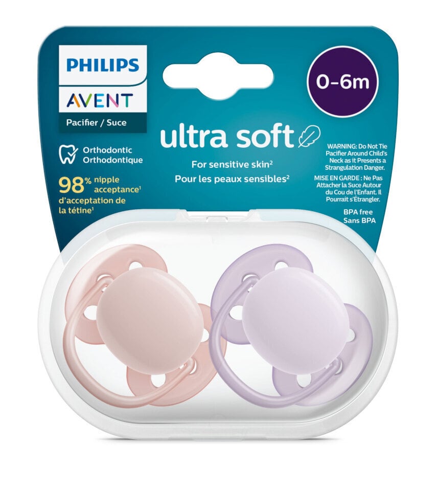 Philips Avent SCF091/31 Ultra Soft lutt, 0-6kuud, 2tk, violetne hind ja info |  Lutid | hansapost.ee