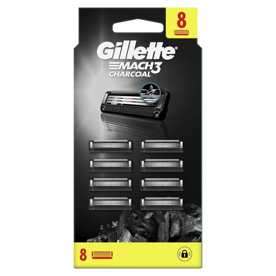 Raseerimispead GILLETTE MACH3 Charcoal, 8 tk hind ja info | Raseerimisvahendid | hansapost.ee