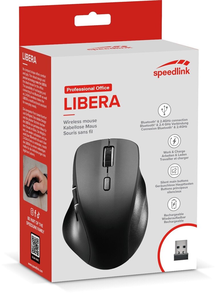 Speedlink juhtmevaba hiir Libera (SL-630021-RRBK) цена и информация | Arvutihiired | hansapost.ee