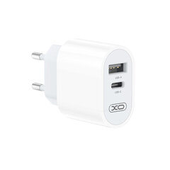 XO wall charger L97 1x USB 1x USB-C 2,4A white + USB-C - Lightning cable цена и информация | Зарядные устройства для телефонов | hansapost.ee