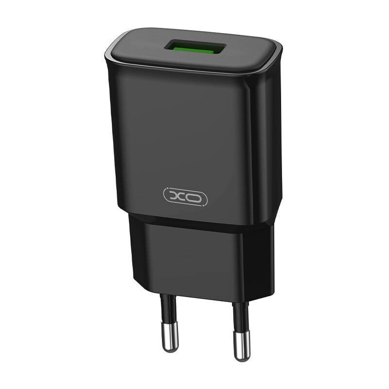 Wall charger XO L92D, 1x USB, 18W, QC 3.0 (black) цена и информация | Laadijad mobiiltelefonidele | hansapost.ee