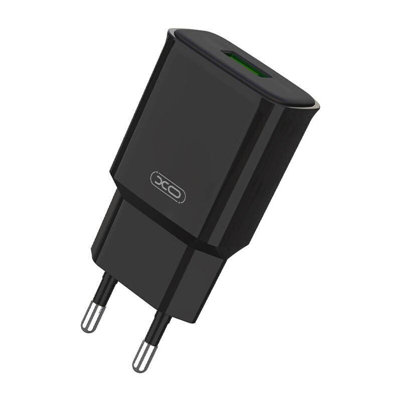 Wall charger XO L92D, 1x USB, 18W, QC 3.0 (black) цена и информация | Laadijad mobiiltelefonidele | hansapost.ee