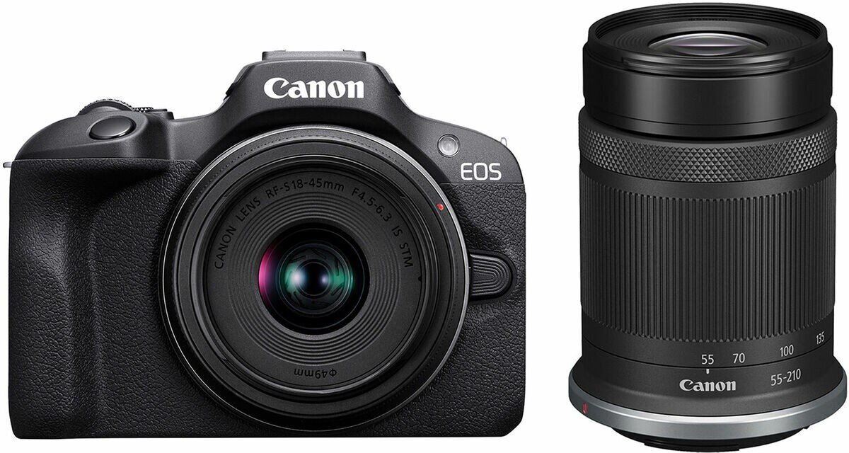Canon EOS R100 + Canon RF-S 18-45mm f/4.5-6.3 IS STM + Canon RF-S 55-210mm f/5-7.1 IS STM цена и информация | Fotoaparaadid | hansapost.ee