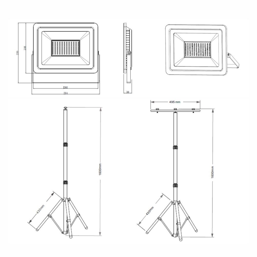 Töötav lamp LED 1x100W 6000K statiiviga цена и информация | Taskulambid, pealambid ja prožektorid | hansapost.ee