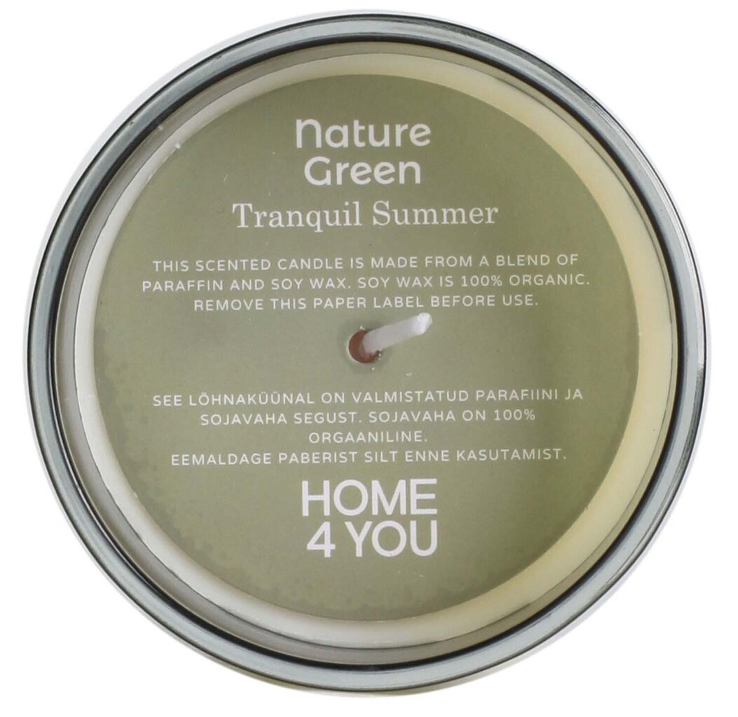 Lõhnaküünal klaasis Nature Green H9,5cm, Tranquil Summer цена и информация | Küünlad, küünlajalad | hansapost.ee