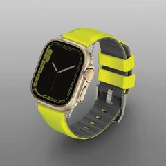 UNIQ pasek Linus Apple Watch Series 1|2|3|4|5|6|7|8|SE|SE2|Ultra 42|44|45|49mm Airosoft Silicone limonkowy|lime green цена и информация | Аксессуары для смарт-часов и браслетов | hansapost.ee