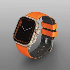 UNIQ pasek Linus Apple Watch Series 1|2|3|4|5|6|7|8|SE|SE2|Ultra 42|44|45|49mm Airosoft Silicone pomarańczowy|volt orange цена и информация | Аксессуары для смарт-часов и браслетов | hansapost.ee